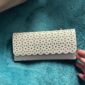 White and gold wallet